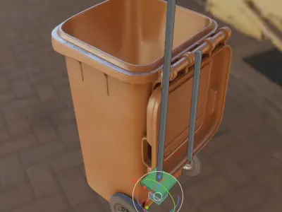 Rigged Organic Waste Bin 120L -Low-Poly-Version- Low-poly 3D model
