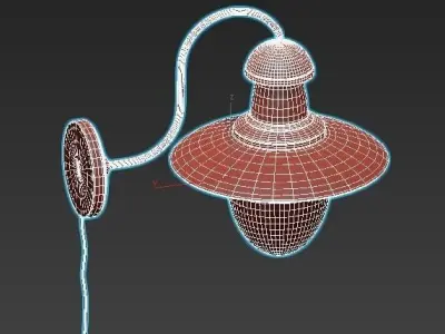 fisherman-a5518ap-1rb copper wall light with glass shade 3D model