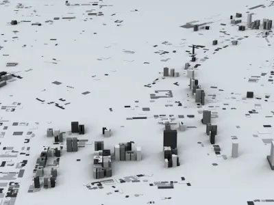 Kaohsiung City Streets and Buildings 3D model