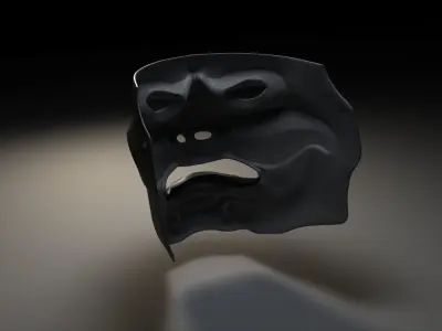 An ancient mask Low-poly 3D model