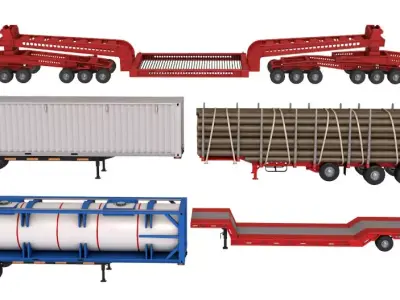 large Trailers Collection 3D model