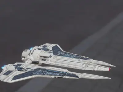 komrk-class fighter mandalorian 3 low poly Low-poly 3D model