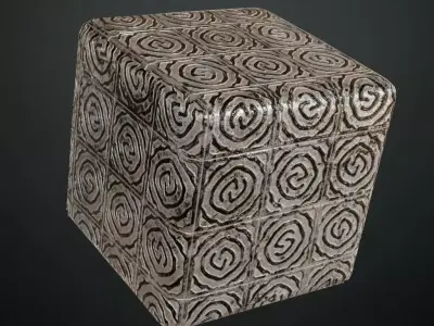 Rustic Etched Stone Swirl Pattern Tiles PBR Seamless Texture