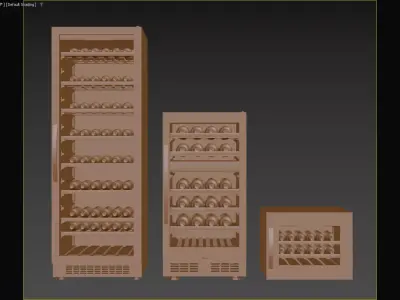 Modern Wine Cooler Collection with LED Lighting 3D model