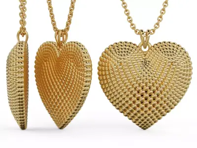 Heart shaped pendant made of balloons 3D print model