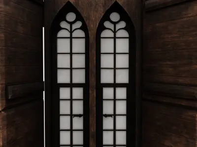 Medieval window Low-poly 3D model