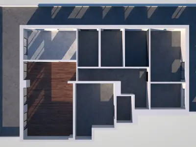 Penthouse Building with Doors and Windows 3D model