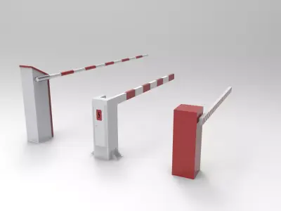 Parking Gate Low-poly 3D model
