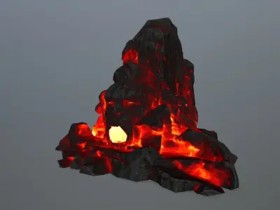 rock gate Low-poly 3D model