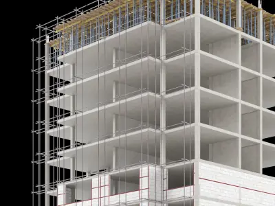Modular Construction Site Low-poly 3D model