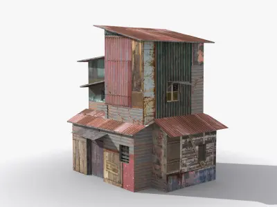 Slum x22 Low-poly 3D model