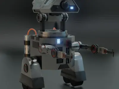 Robot with lights 3D model