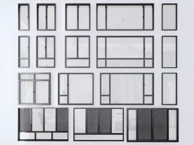 Modern windows Floor-to-ceiling windows Windows 3D model