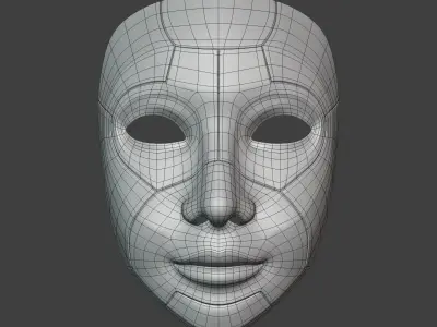 Robot Mask Low-poly 3D model