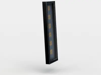 Window gold frame with flower Low-poly 3D model