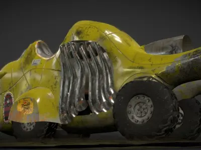 Turbo Truck Koala SteamPunk PBR Low-poly 3D model