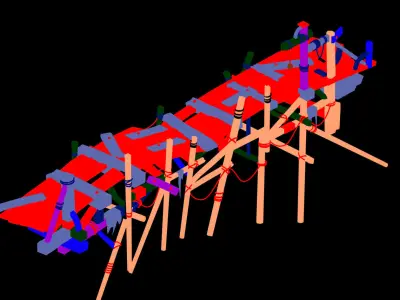wooden Bridge 3D model
