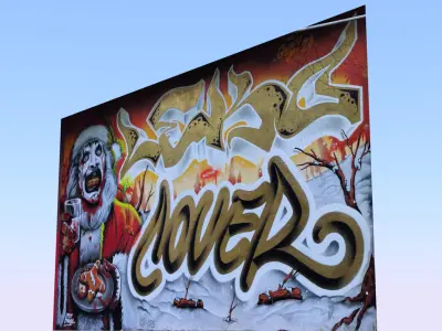 Graffiti wall XI 3D model