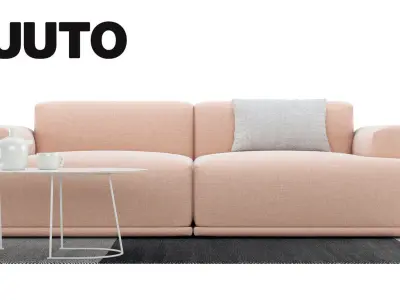 Sofa set two muuto sofas and coffee table 3D model