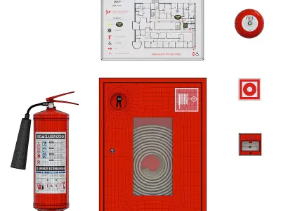 Fire Fighting System BLENDER 3D Model Cycles 3D model