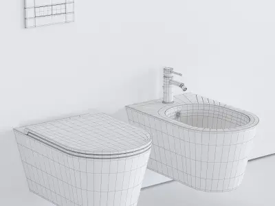 Alice Ceramica Hide Round Wall-Hung WC Low-poly 3D model