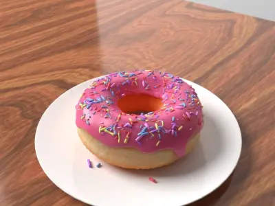 Strawberry Donut Model 3D model