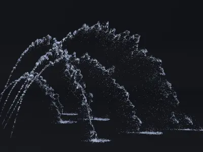 Six Animated Fountains 3D model