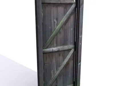 Door 20 wooden Low-poly 3D model