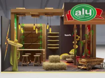 3D Exhibition booth Mexican stand design 3D model