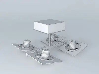 4 Spots metal box with three lights Free 3D model