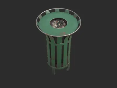 Street Trash Bin Low-poly 3D model