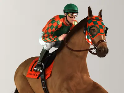  Racehorse and Jockey HQ Editorial License 