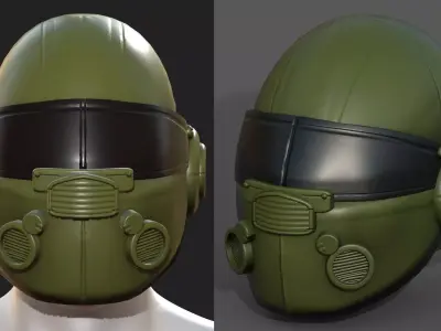 Helmet scifi military combat 3d model low  Low-poly 3D model buy