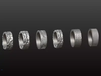3D Ring Organic Textures 3D print model