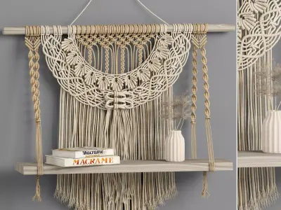 macrame set decor 07 3D model