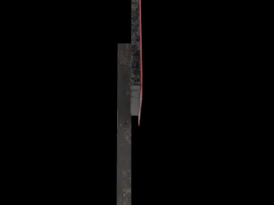 Narrow road ahead Roadsign Low-poly 3D model