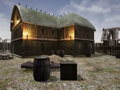 Viking Village for Unreal Low-poly 3D model