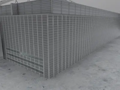 EDDH Hangar 3 Low-poly 3D model