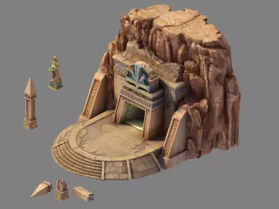 Blood Festival Canyon - Temple 01 3D model