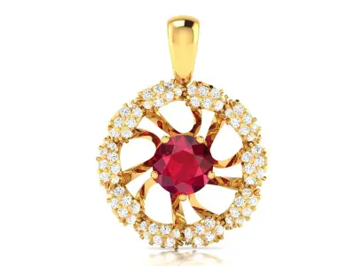 Diamond Pendant 3D print model 6