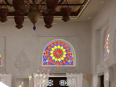 Yemeni Qamaria stained glasses windows 3D model