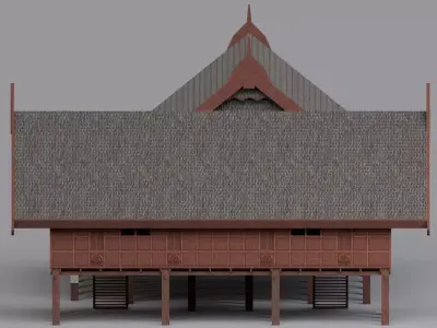 Traditional Houses - Rumah Boyang Low-poly 3D model