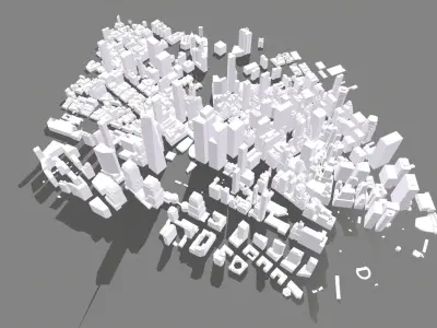 Cityscape New York USA Buildings 3D model