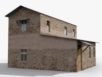Slum j old stone house Low-poly 3D model