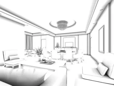 Business Restaurant - Coffee - Banquet  29 3D model