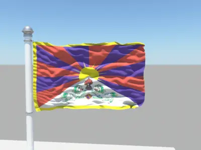 Tibet flag 3D model