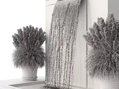 Landscape modern waterfall 3D model