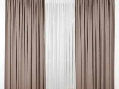Curtain curtains with curtains 3D model