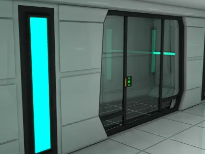 Sci Fi Prison Corridor Interior 3D model