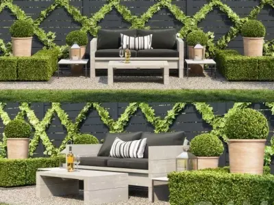 Garden seating area 3D model